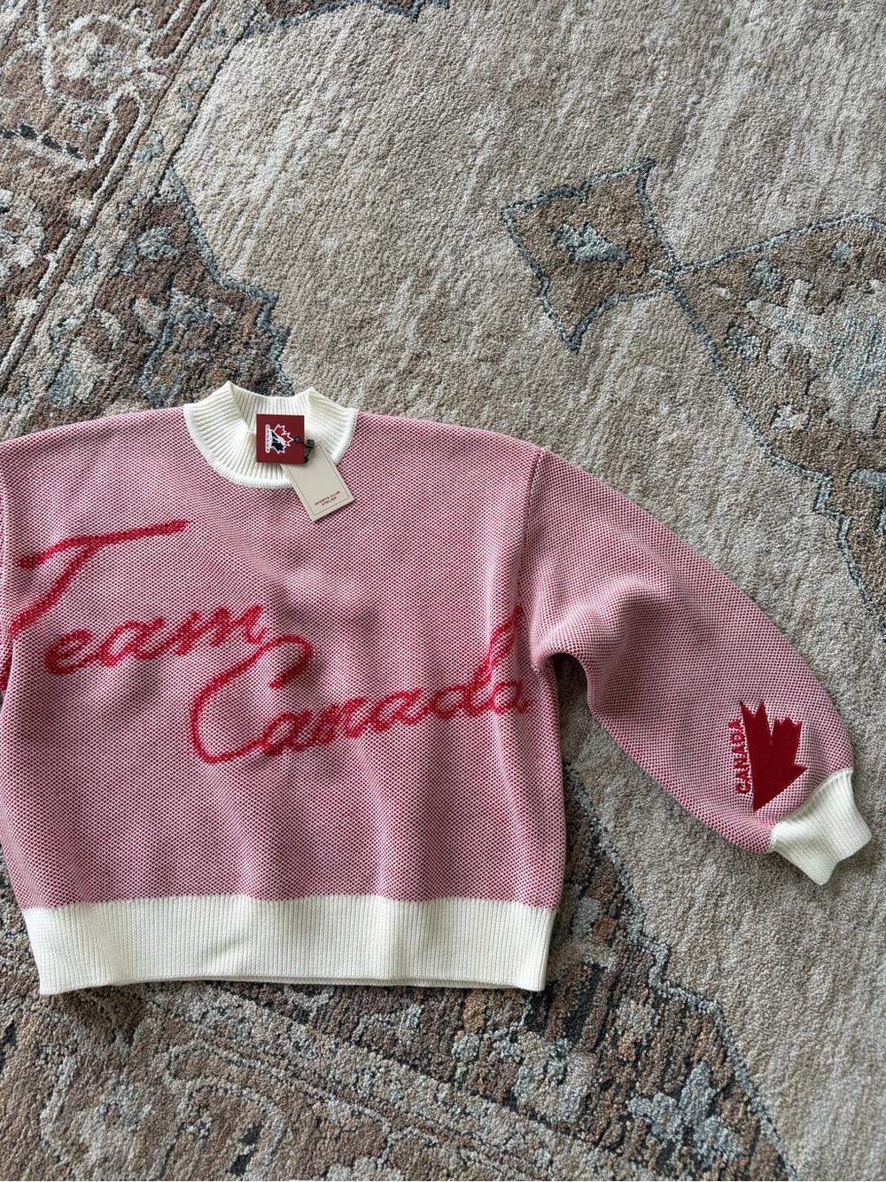 Team Canada Pink Cowl Sweater by Roots